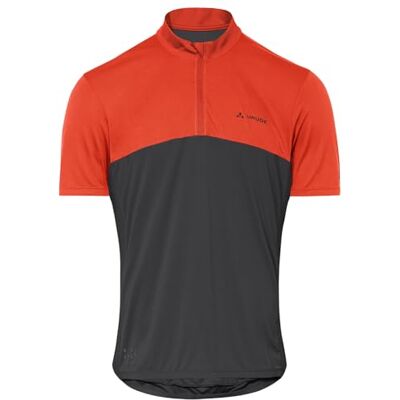 VAUDE Men's Matera HZ Tricot, Herren Rennrad Trikot, Passform: Slim fit, Glowing red/Black, M VAUDE Men's Matera HZ Tricot, Herren Rennrad Trikot, Passform: Slim fit, Glowing red/Black, M