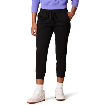 Amazon Essentials Damen Fleece-Capri-Jogginghose (in Übergröße erhältlich), Schwarz, M Amazon Essentials Damen Fleece-Capri-Jogginghose (in Übergröße erhältlich), Schwarz, M