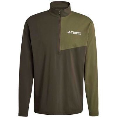 Adidas Herren Terrex Multi Climacool Half Zip Long Sleeve Shirt, Shadow Olive, XXL Adidas Herren Terrex Multi Climacool Half Zip Long Sleeve Shirt, Shadow Olive, XXL