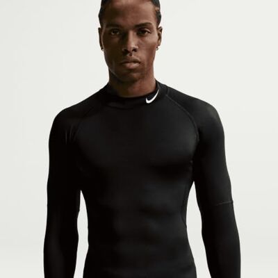 NIKE FB7908-010 M NP DF Tight LS Mock Vest Herren Black/White Größe L NIKE FB7908-010 M NP DF Tight LS Mock Vest Herren Black/White Größe L