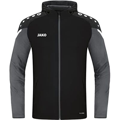 JAKO Herren Kapuzenjacke Performance, Schwarz/Anthra Light, M JAKO Herren Kapuzenjacke Performance, Schwarz/Anthra Light, M