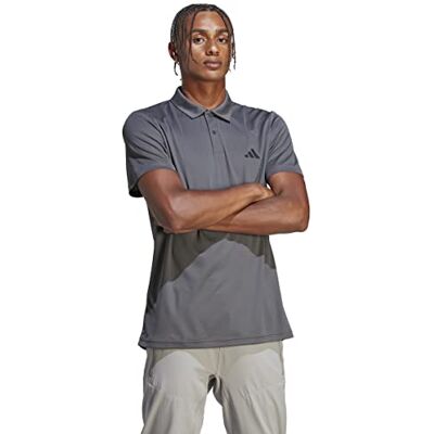 Adidas Herren Train Essentials Training Polo Shirt, Grey Five/Black, M Adidas Herren Train Essentials Training Polo Shirt, Grey Five/Black, M