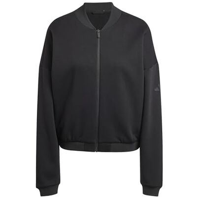 Adidas Women's Essentials Contemporary Logo Bomber Jacket, Black, S Adidas Women's Essentials Contemporary Logo Bomber Jacket, Black, S