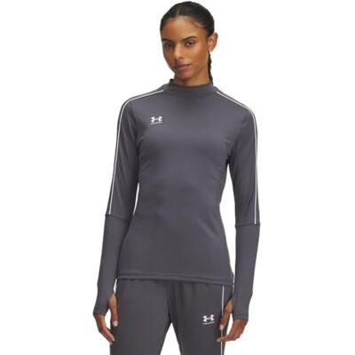 Under Armour Damen Challenger Midlayer, schnelltrocknendes Fußball Funktionsshirt mit Langen Ärmeln, geschmeidiger Pullover mit 1/4-Zip,Castlerock / / White,XL Under Armour Damen Challenger Midlayer, schnelltrocknendes Fußball Funktionsshirt mit Langen Ärmeln, geschmeidiger Pullover mit 1/4-Zip,Castlerock / / White,XL