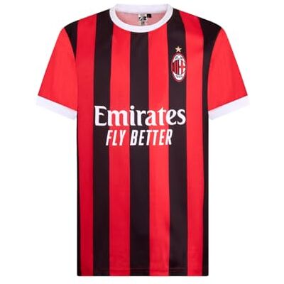 AC Milan Unisex Maglia Home Replica Stadio, Stagione 2024/25 Offizielles Fußball-T-Shirt für Zuhause, rot/schwarz, L AC Milan Unisex Maglia Home Replica Stadio, Stagione 2024/25 Offizielles Fußball-T-Shirt für Zuhause, rot/schwarz, L