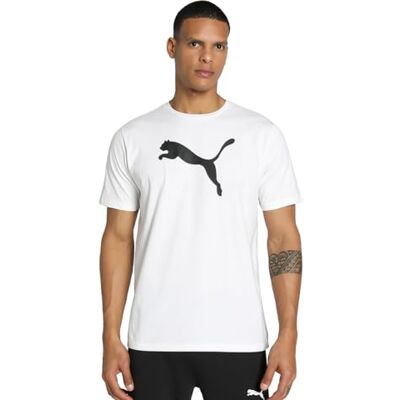 Puma Herren Teamrise Logo Jersey Baumwolle T-Shirts, White- Black, M EU Puma Herren Teamrise Logo Jersey Baumwolle T-Shirts, White- Black, M EU