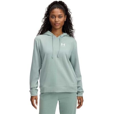 Under Armour Damen Ua Rival Terry Hoodie Hemd, Silica Green/White, XS EU Under Armour Damen Ua Rival Terry Hoodie Hemd, Silica Green/White, XS EU