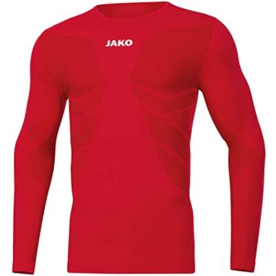 JAKO Herren Longsleeve Comfort Recycelt, Sportrot, S JAKO Herren Longsleeve Comfort Recycelt, Sportrot, S