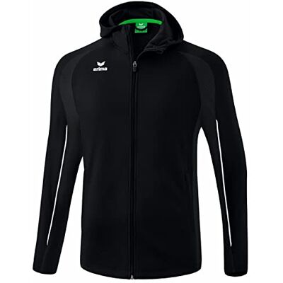 Erima Unisex Erwachsene Erwachsene Liga Star Trainingsjacke mit Kapuze (1032331), schwarz/weiß, M Erima Unisex Erwachsene Erwachsene Liga Star Trainingsjacke mit Kapuze (1032331), schwarz/weiß, M