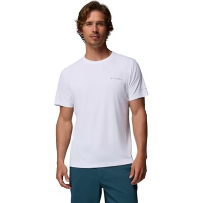 Columbia Zero Rules Light Short Sleeve Crew Technisches Kurzarm-T-Shirt für Herren, Weiß, Größe L Columbia Zero Rules Light Short Sleeve Crew Technisches Kurzarm-T-Shirt für Herren, Weiß, Größe L