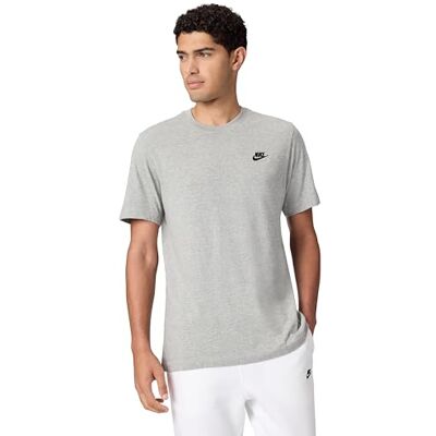 NIKE Herren T-Shirt Sportswear Club, Dark Grey Heather/Black, L, AR4997-064 NIKE Herren T-Shirt Sportswear Club, Dark Grey Heather/Black, L, AR4997-064