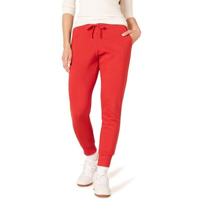 Amazon Essentials Damen Fleece-Jogginghose (Erhältlich in Übergröße), Rot, L Amazon Essentials Damen Fleece-Jogginghose (Erhältlich in Übergröße), Rot, L