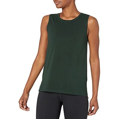 Amazon Essentials Damen Yoga-Tanktop Aus Weicher Baumwolle Mit Lockerer Passform (In Übergröße Erhältlich), Intensives Grün, L Amazon Essentials Damen Yoga-Tanktop Aus Weicher Baumwolle Mit Lockerer Passform (In Übergröße Erhältlich), Intensives Grün, L