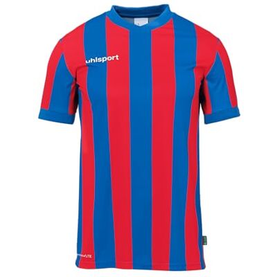 uhlsport Unisex Retro Stripe Kurzarm T-Shirt, Azurblau/Rot, XXL EU uhlsport Unisex Retro Stripe Kurzarm T-Shirt, Azurblau/Rot, XXL EU