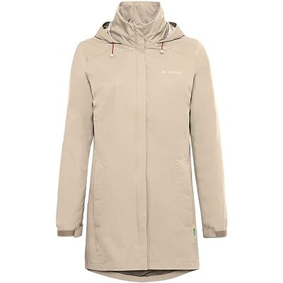 VAUDE Damen Regenjacke Escape Parka, wasserdichter Regen-Parka, atmungsaktiv und winddicht, linen, 38 VAUDE Damen Regenjacke Escape Parka, wasserdichter Regen-Parka, atmungsaktiv und winddicht, linen, 38