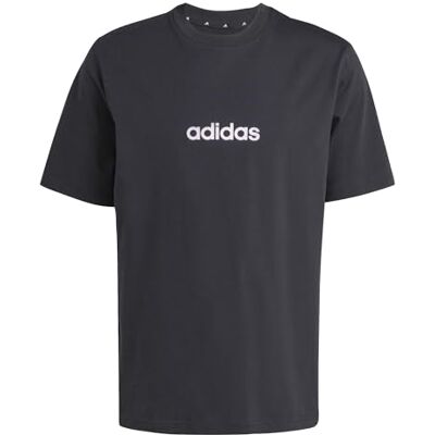Adidas Herren Essentials Linear Single Jersey Shirt, Black/White, M Adidas Herren Essentials Linear Single Jersey Shirt, Black/White, M