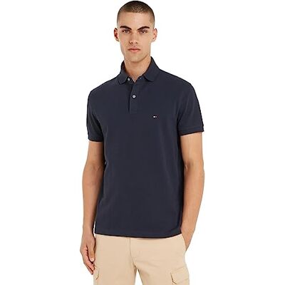 Tommy Hilfiger Herren Poloshirt Kurzarm Core 1985 Regular Fit, Blau (Desert Sky), XXL Tommy Hilfiger Herren Poloshirt Kurzarm Core 1985 Regular Fit, Blau (Desert Sky), XXL