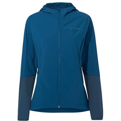 VAUDE Moab IV Softshelljacke für Damen – Winddichte Jacke mit Kapuze, wasserdicht und luftdurchlässig, aus Stretchmaterial – für Wandern und Radtouren – shore blue, Größe: 40 VAUDE Moab IV Softshelljacke für Damen – Winddichte Jacke mit Kapuze, wasserdicht und luftdurchlässig, aus Stretchmaterial – für Wandern und Radtouren – shore blue, Größe: 40