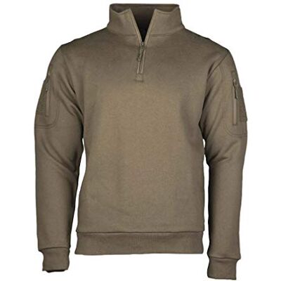 Mil-Tec Tactical Sweatshirt (Unisex) • Pullover mit Zipper • Sweater mit Kragen • Atmungsaktives Sweatshirt Damen & Herren • Warmer Pulli für Arbeit, Freizeit, Outdoor • Ranger Grün, S Mil-Tec Tactical Sweatshirt (Unisex) • Pullover mit Zipper • Sweater mit Kragen • Atmungsaktives Sweatshirt Damen & Herren • Warmer Pulli für Arbeit, Freizeit, Outdoor • Ranger Grün, S