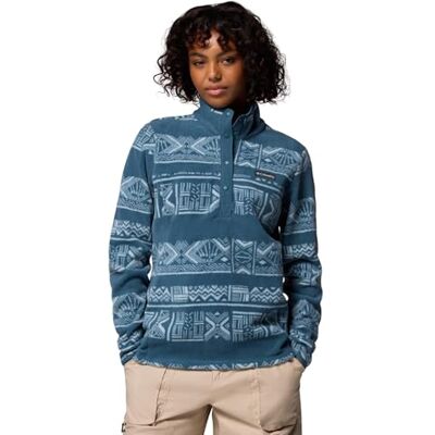 Columbia Damen Benton Springs Printed Half Snap Fleece Pull Over, Everblue Deschutes Days, XL Columbia Damen Benton Springs Printed Half Snap Fleece Pull Over, Everblue Deschutes Days, XL