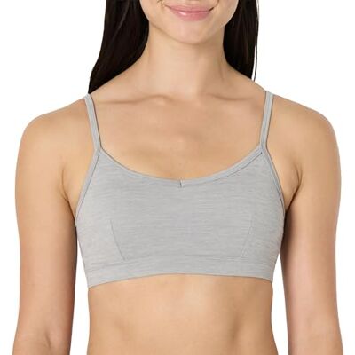 Amazon Essentials Damen Weicher Melierter FormFlex-Yoga-Sport-BH Mit Leichter Stützkraft Und Spaghettiträgern Für Sport Und Freizeit, Grau Space-dye, S Amazon Essentials Damen Weicher Melierter FormFlex-Yoga-Sport-BH Mit Leichter Stützkraft Und Spaghettiträgern Für Sport Und Freizeit, Grau Space-dye, S