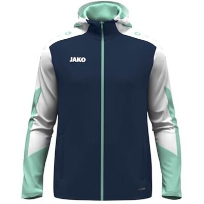 JAKO Unisex Kapuzenjacke Dynamic, marine/weiß/minze, S JAKO Unisex Kapuzenjacke Dynamic, marine/weiß/minze, S