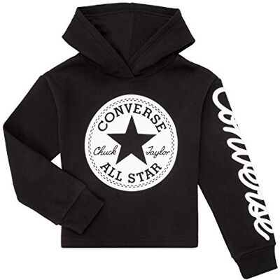 CONVERSE ALL STAR Unisex Club Hoodie Sweatshirt, Schwarz, 10 Jahre EU CONVERSE ALL STAR Unisex Club Hoodie Sweatshirt, Schwarz, 10 Jahre EU