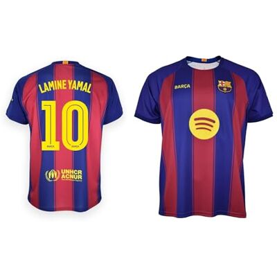 FC Barcelona Lamine Yamal Kinder-T-Shirt zur 1. Mannschaft 25/26, offizielle Nachbildung – Design Blaugrana für Jungen mit Namen und Rücken FC Barcelona Lamine Yamal Kinder-T-Shirt zur 1. Mannschaft 25/26, offizielle Nachbildung – Design Blaugrana für Jungen mit Namen und Rücken