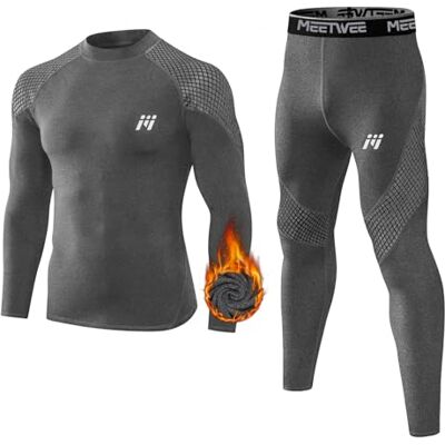 MEETWEE Thermounterwäsche Herren, Winter Funktionsunterwäsche Atmungsaktiv Thermo Unterwäsche Set Lang Thermohemd & Thermohose Kompressionsanzug für Männer Skifahren Laufen Sport MEETWEE Thermounterwäsche Herren, Winter Funktionsunterwäsche Atmungsaktiv Thermo Unterwäsche Set Lang Thermohemd & Thermohose Kompressionsanzug für Männer Skifahren Laufen Sport