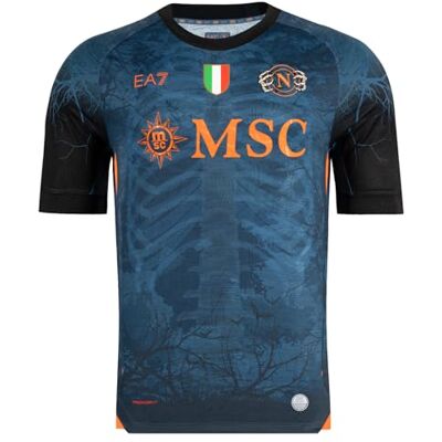 SSC NAPOLI Unisex Maglia Gara Halloween + Gymsack Ea7 T-Shirt, Mehrfarbig, L SSC NAPOLI Unisex Maglia Gara Halloween + Gymsack Ea7 T-Shirt, Mehrfarbig, L