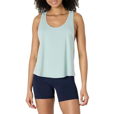 Amazon Essentials Damen Active Soft Cotton Leichtes Yoga-Workout-Tanktop mit Weitem Armausschnitt und Racerback, Relaxed Fit, Hellblau, M Amazon Essentials Damen Active Soft Cotton Leichtes Yoga-Workout-Tanktop mit Weitem Armausschnitt und Racerback, Relaxed Fit, Hellblau, M