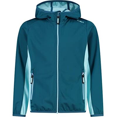 CMP Leichte Softshelljacke für Kinder mit fester Kapuze, Tiefes Seewasser, 104 CMP Leichte Softshelljacke für Kinder mit fester Kapuze, Tiefes Seewasser, 104