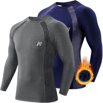 MEETWEE Herren Thermounterwäsche Oberteile, Thermoshirt Langarm Kompressionsshirt Funktionsshirt Atmungsaktiv Thermounterhemd Männer Sportshirt für Running Fitness Gym MEETWEE Herren Thermounterwäsche Oberteile, Thermoshirt Langarm Kompressionsshirt Funktionsshirt Atmungsaktiv Thermounterhemd Männer Sportshirt für Running Fitness Gym