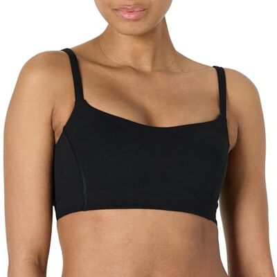 Amazon Essentials Damen Active FormFlex Butterweicher Yoga-Sport-BH mit Herzausschnitt, für leichten Halt, Schwarz, L Amazon Essentials Damen Active FormFlex Butterweicher Yoga-Sport-BH mit Herzausschnitt, für leichten Halt, Schwarz, L