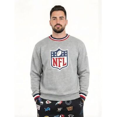 OOSC Herren NFL Shield Grey Sweatshirt, Grau, L-3XL EU OOSC Herren NFL Shield Grey Sweatshirt, Grau, L-3XL EU