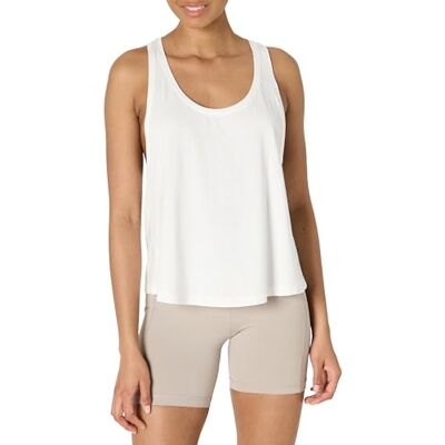 Amazon Essentials Damen Active Soft Cotton Leichtes Yoga-Workout-Tanktop mit Weitem Armausschnitt und Racerback, Relaxed Fit, Weiß, M Amazon Essentials Damen Active Soft Cotton Leichtes Yoga-Workout-Tanktop mit Weitem Armausschnitt und Racerback, Relaxed Fit, Weiß, M