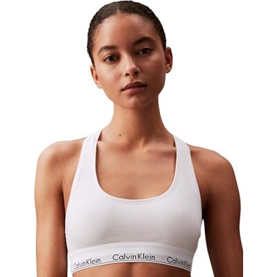 Calvin Damen BH Bralette Unlined Sport, Weiß (White), M Calvin Damen BH Bralette Unlined Sport, Weiß (White), M