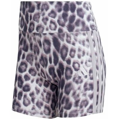 Adidas Women's Seasonal Essentials Leopard Print Biker Shorts with 3-Stripes, MULTICOLOR/ice purple, M Adidas Women's Seasonal Essentials Leopard Print Biker Shorts with 3-Stripes, MULTICOLOR/ice purple, M