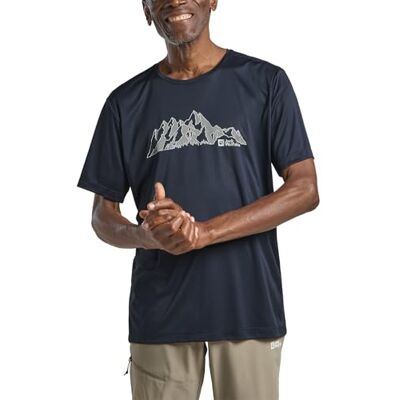 Jack Wolfskin Herren Peak Graphic M T-Shirt, MTN Midnight Sky, M EU Jack Wolfskin Herren Peak Graphic M T-Shirt, MTN Midnight Sky, M EU