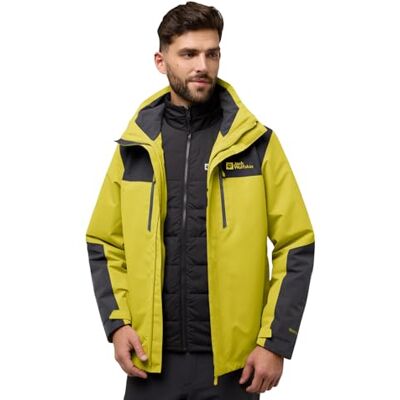 Jack Wolfskin Herren Jasper 3in1 Jkt M, Chartreuse, S EU Jack Wolfskin Herren Jasper 3in1 Jkt M, Chartreuse, S EU