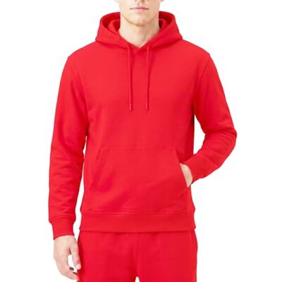 RIPT Herren Hoodie Fleece Pullover – Kapuzenpullover mit Taschen und Kordelzug, Sweatshirt Langarm Weich Warm für Fitness Gym Freizeit Loungewear (Rot, XL) RIPT Herren Hoodie Fleece Pullover – Kapuzenpullover mit Taschen und Kordelzug, Sweatshirt Langarm Weich Warm für Fitness Gym Freizeit Loungewear (Rot, XL)