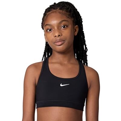 NIKE Mädchen Swoosh Für Ältere Kinder Sport-BH, Black/White, 8-9 Jahre EU NIKE Mädchen Swoosh Für Ältere Kinder Sport-BH, Black/White, 8-9 Jahre EU