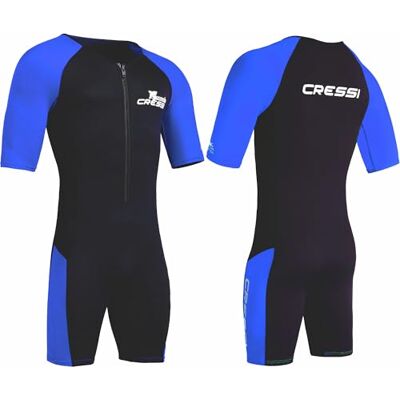 Cressi Tiburon Man Shorty Wetsuit 2mm Shorty Neoprenanzug für Herren aus 1,5/2 mm Ultra Stretch Neopren und Elastan, Schwarz/Blau, L/4 Cressi Tiburon Man Shorty Wetsuit 2mm Shorty Neoprenanzug für Herren aus 1,5/2 mm Ultra Stretch Neopren und Elastan, Schwarz/Blau, L/4