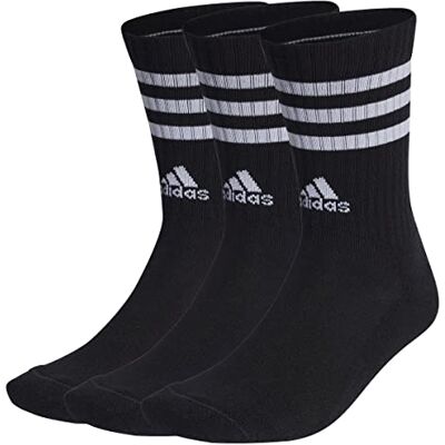 Adidas Unisex Kinder 3-Stripes Cushioned Crew Socks 3 Pairs, Black/White, 3-4 Years Adidas Unisex Kinder 3-Stripes Cushioned Crew Socks 3 Pairs, Black/White, 3-4 Years
