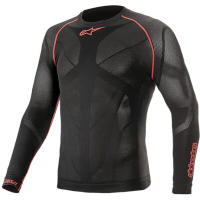 Alpinestars Ride Tech V2 Top Long Sleeve Summer, Kompressionsshirt Herren, Langarm Funktionsshirt, Schwarz/Rot, XL-XXL Alpinestars Ride Tech V2 Top Long Sleeve Summer, Kompressionsshirt Herren, Langarm Funktionsshirt, Schwarz/Rot, XL-XXL