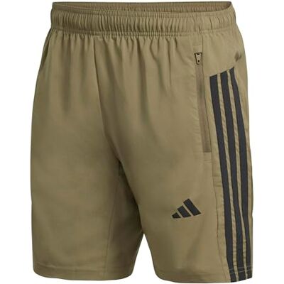 Adidas Herren Workout Essentials Base 3 Stripes Woven Short Shorts, Olive strata/Black, XL 7 inch Adidas Herren Workout Essentials Base 3 Stripes Woven Short Shorts, Olive strata/Black, XL 7 inch