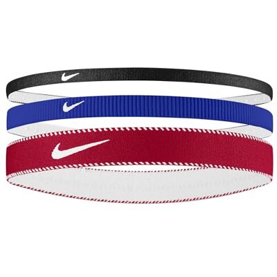 NIKE Herren Flex Classic Mixed Width Headbands 3er Pack Stirnbänder Running Fitness Training Sport Haarband Set, Game Royal/University Red/White, One Size NIKE Herren Flex Classic Mixed Width Headbands 3er Pack Stirnbänder Running Fitness Training Sport Haarband Set, Game Royal/University Red/White, One Size
