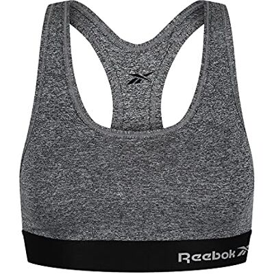 Reebok Damen Stretch Wireless Crop Sport Top mit Racerback-Grey Marl Oberteil, grau, XS Reebok Damen Stretch Wireless Crop Sport Top mit Racerback-Grey Marl Oberteil, grau, XS