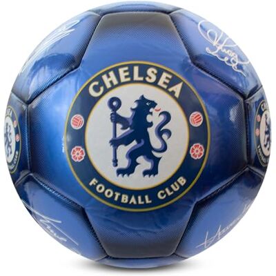 Hy-Pro Offiziell lizenzierter Chelsea FC Classic Signature Fußball, Metallic, Größe 5, Blau, Training, Match, Merchandise, Sammlerstück für Kinder und Erwachsene Hy-Pro Offiziell lizenzierter Chelsea FC Classic Signature Fußball, Metallic, Größe 5, Blau, Training, Match, Merchandise, Sammlerstück für Kinder und Erwachsene
