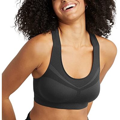 Champion Damen Bra, Infinity Racerback, Moderate Unterstützung, Nahtloser Sport-BH, Schwarz, Mittel Champion Damen Bra, Infinity Racerback, Moderate Unterstützung, Nahtloser Sport-BH, Schwarz, Mittel